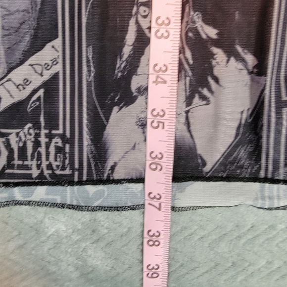 ROMWE Plus Our Corpse Bride Graphic All Over Print Split Thigh Skirt Size 1X - Picture 12 of 12